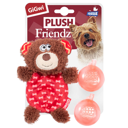 Gigwi Dog Toy Teddy Bear with Replaceable Squeakers