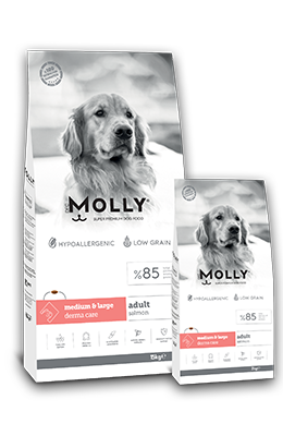 MOLLY DOG ADULT MEDIUM LARGE DERMA CARE Salmon